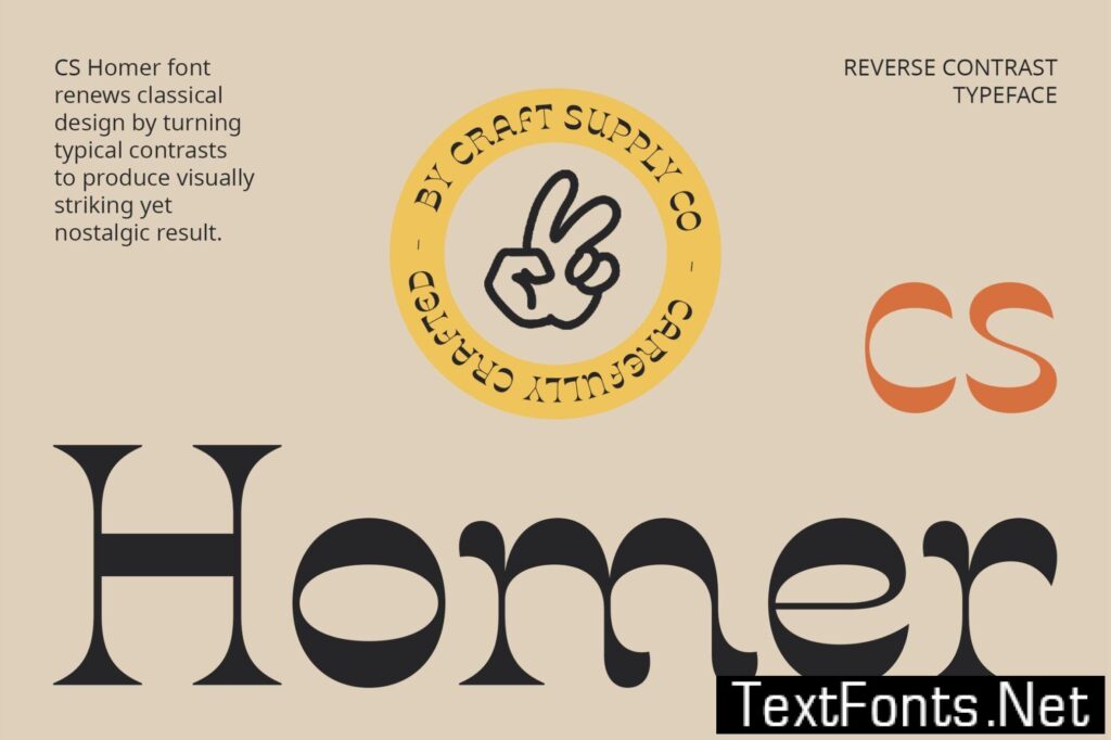 CS Homer – Reverse Contrast Font C7NT3GT
