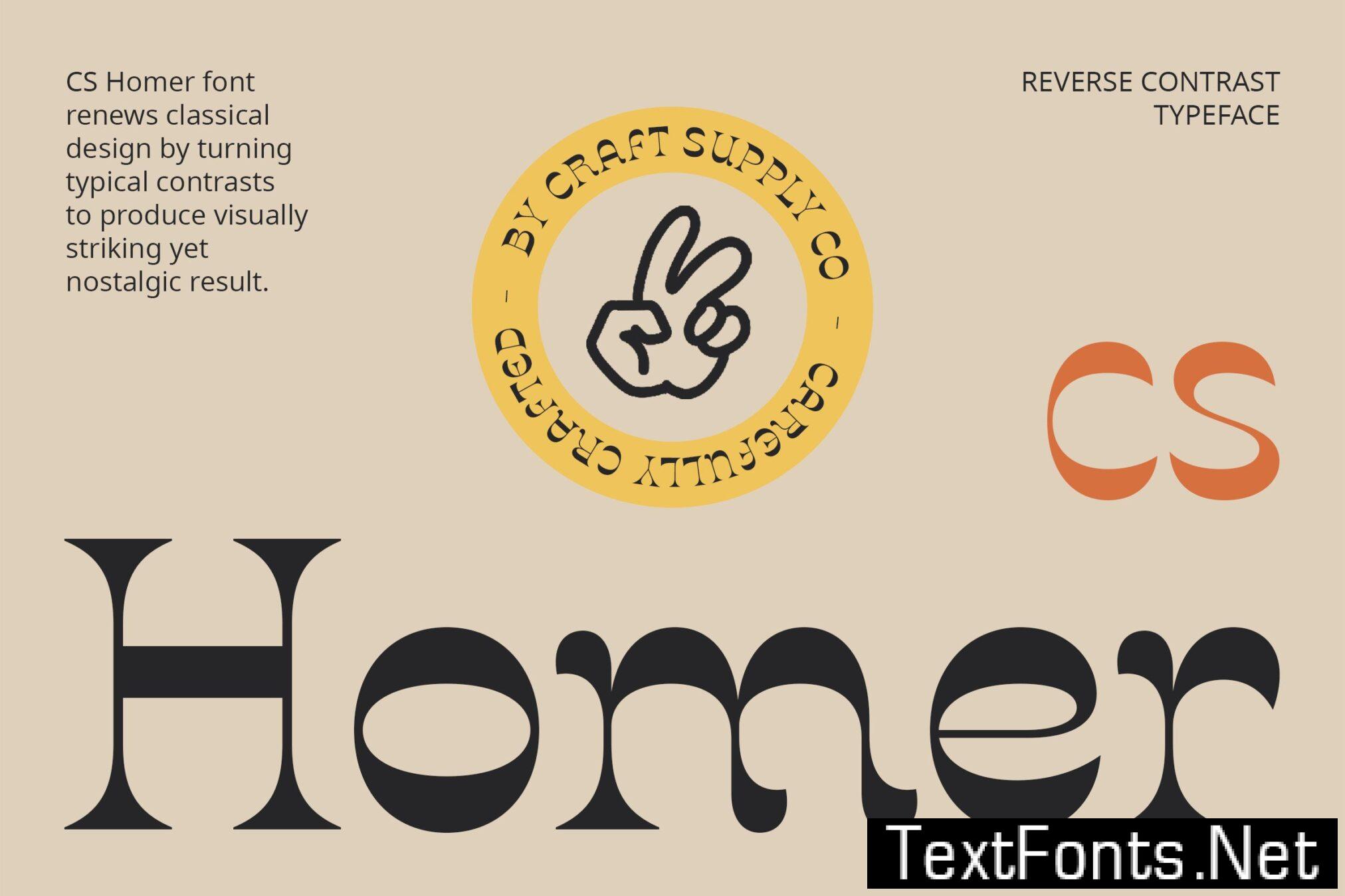 CS Homer – Reverse Contrast Font C7NT3GT