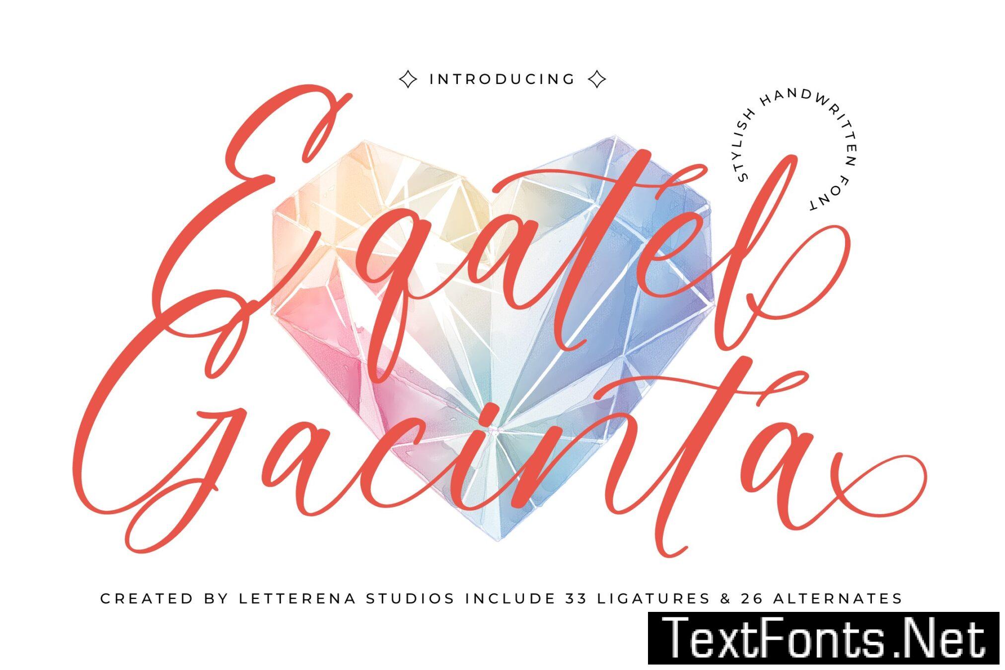 Eqatel Gacinta Stylish Handwritten Font 2TEGTQQ