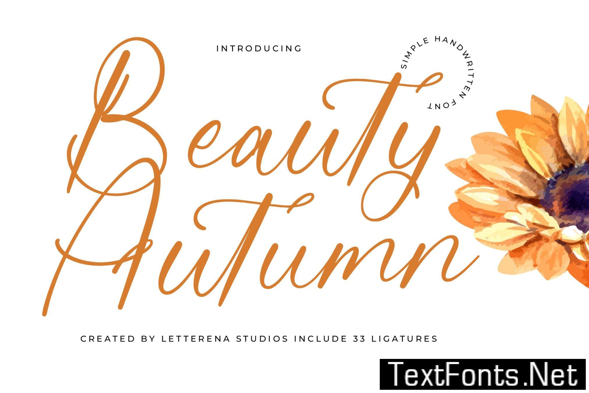 Beauty Autumn Simple Handwritten Font EQRFW2Y
