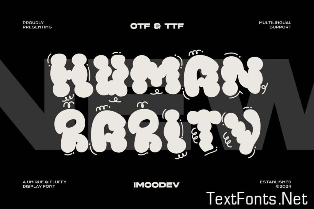 Human Rarity – Cloud Bubbles Font 8A92MB9