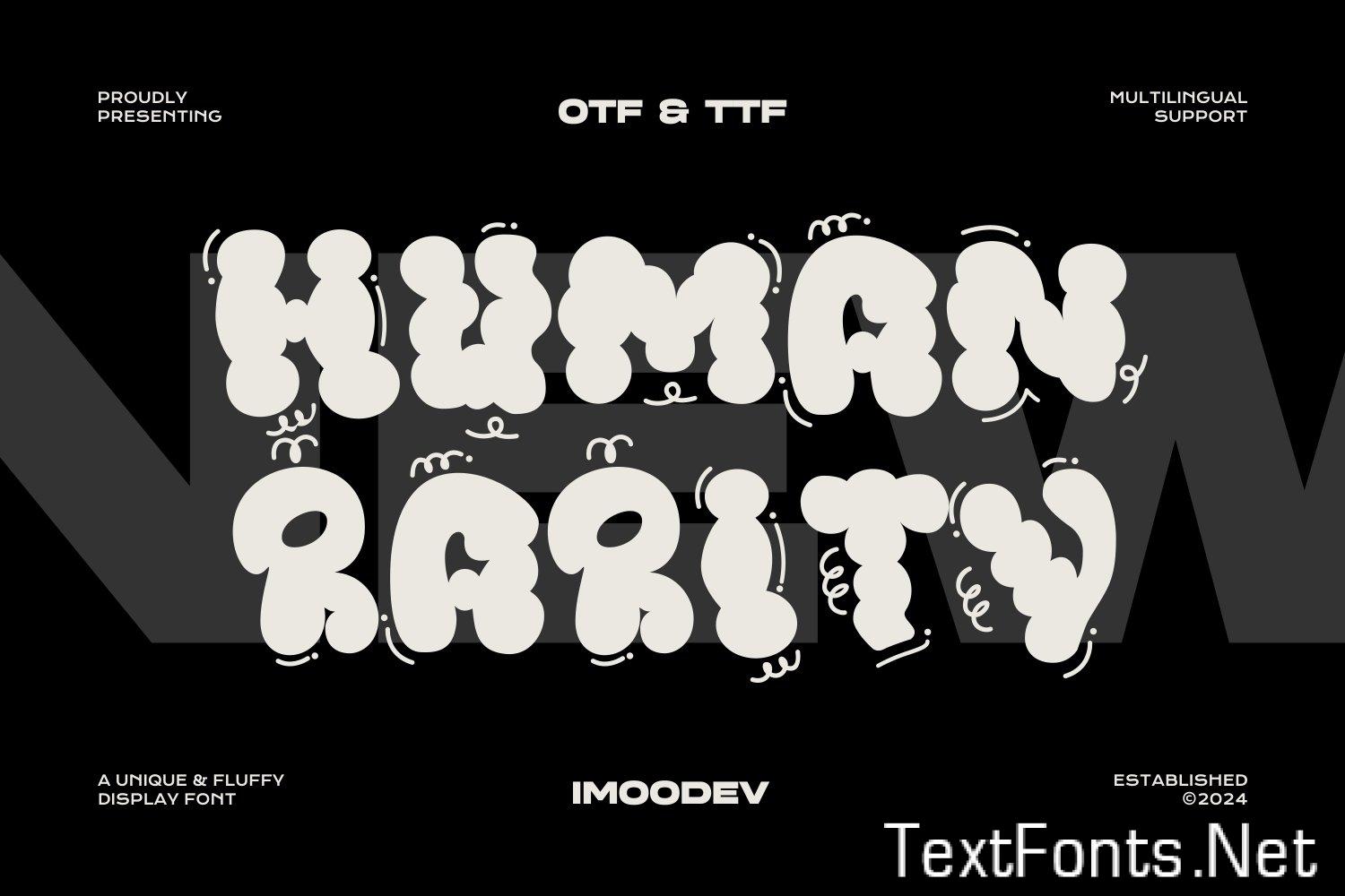 Human Rarity – Cloud Bubbles Font 8A92MB9
