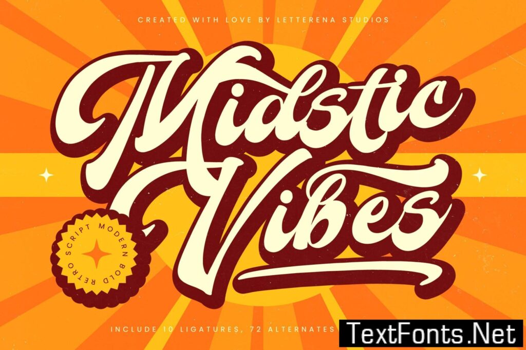 Midstic Vibes Modern Bold Retro Script 9AZD8RD