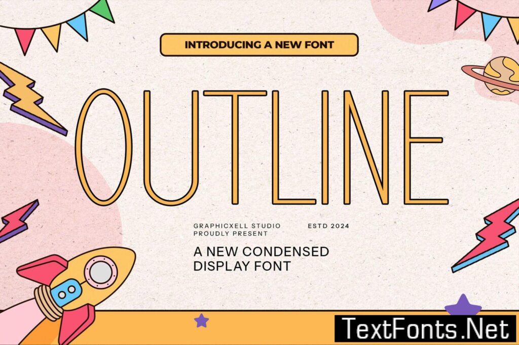 Outline Modern Sans Serif Font U6XB47M