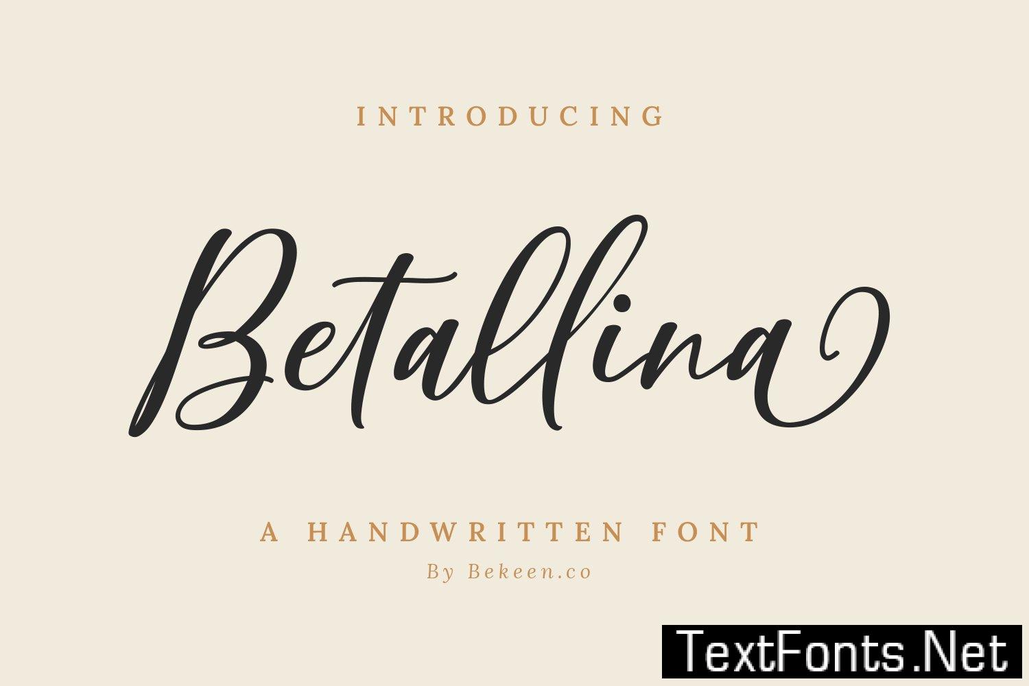 Betallina Handwritten Font AH62QXW