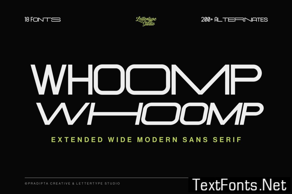 Whoomp Extended Wide Modern Sans Serif ELPKKWM