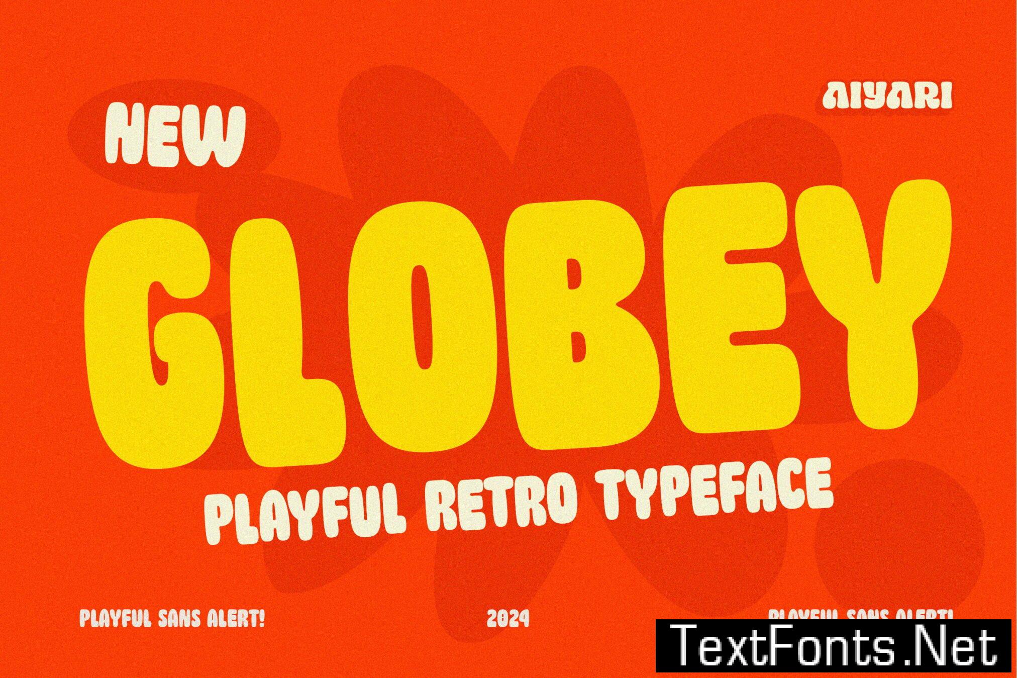 Globey Bouncy typeface AXQ7P3A
