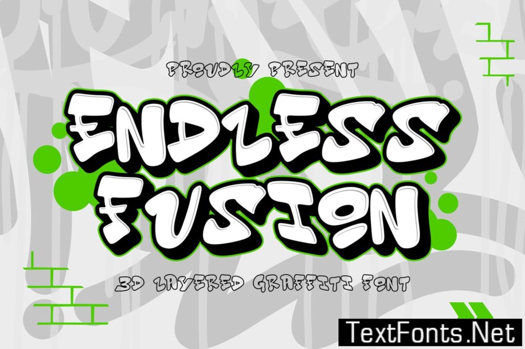Endless Fusion – 3D Layered Graffiti Font 8745QJQ