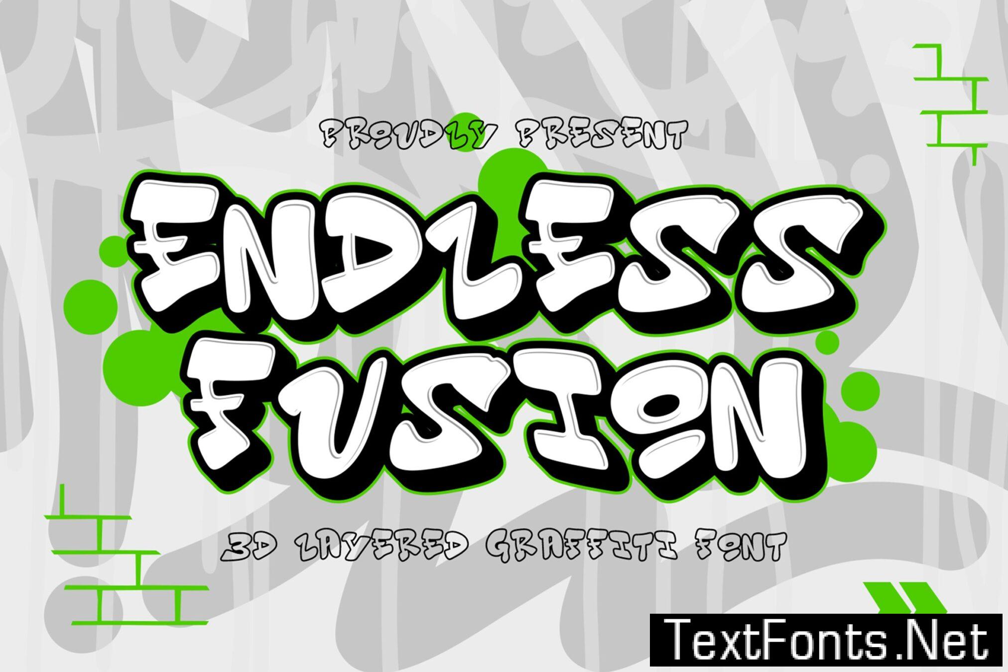 Endless Fusion – 3D Layered Graffiti Font 8745QJQ