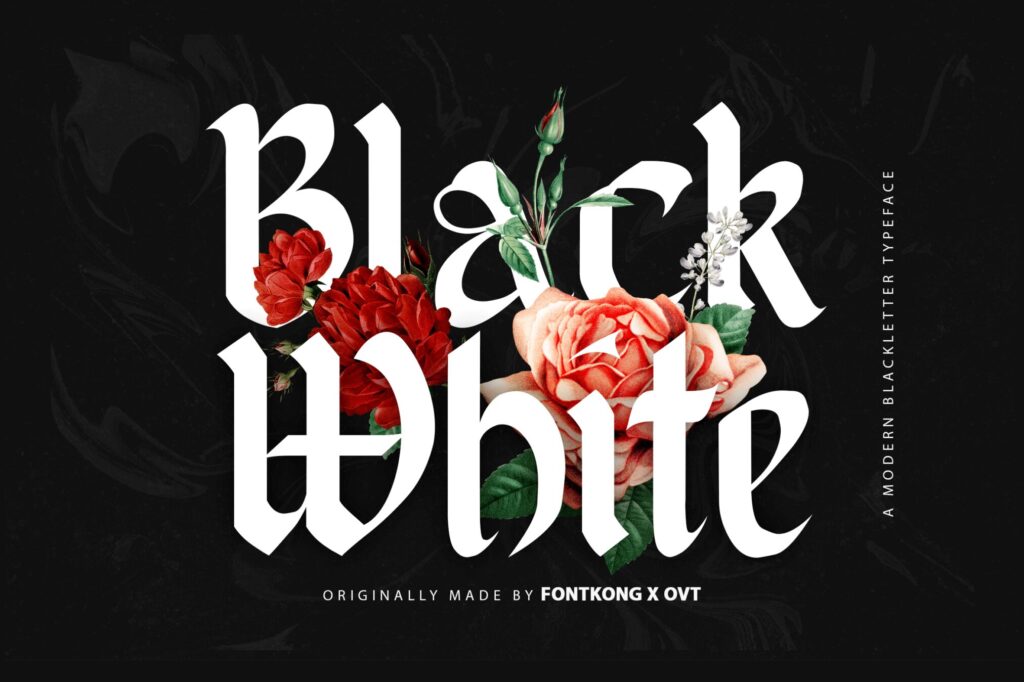 Black White – A Modern Blackletter Typeface FKAY2D4