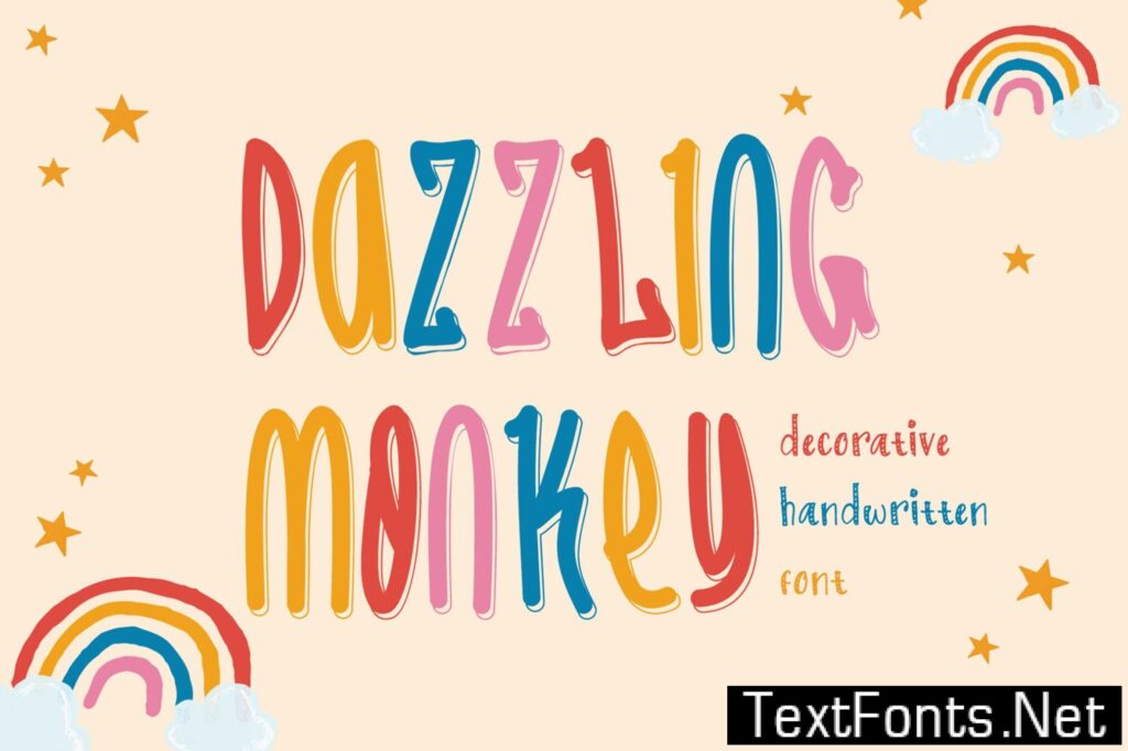 Dazzling Monkey – Thiny Decorative Font DKKZMRP
