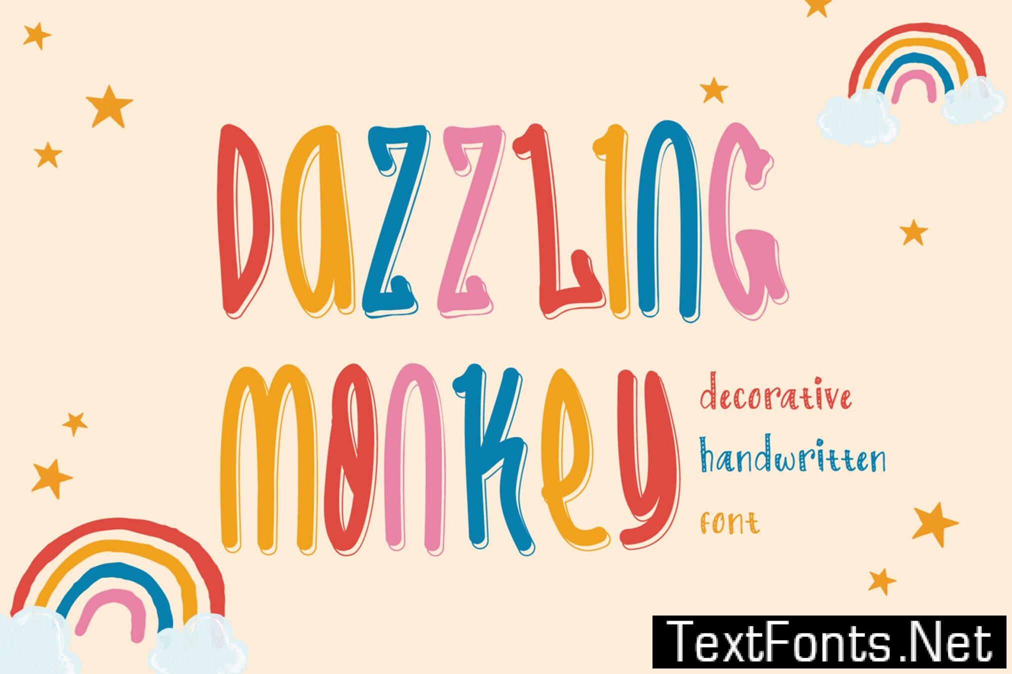 Dazzling Monkey – Thiny Decorative Font DKKZMRP