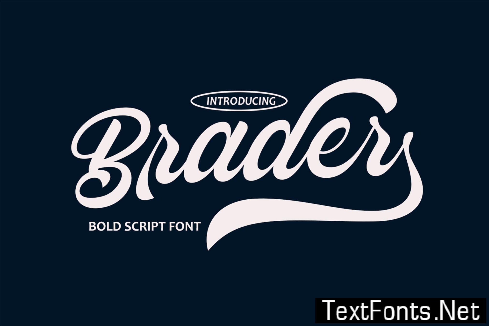 Brader Bold Script Font JS45ARK