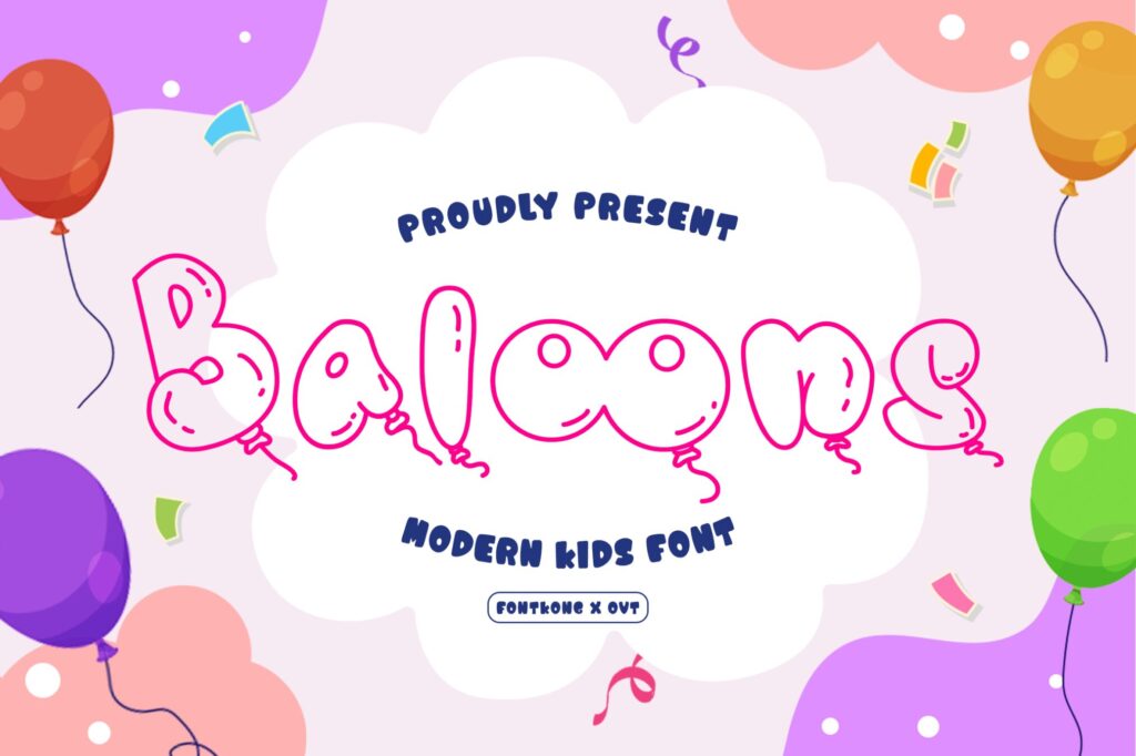 Baloons – A Modern Kids Font F3EBVBU