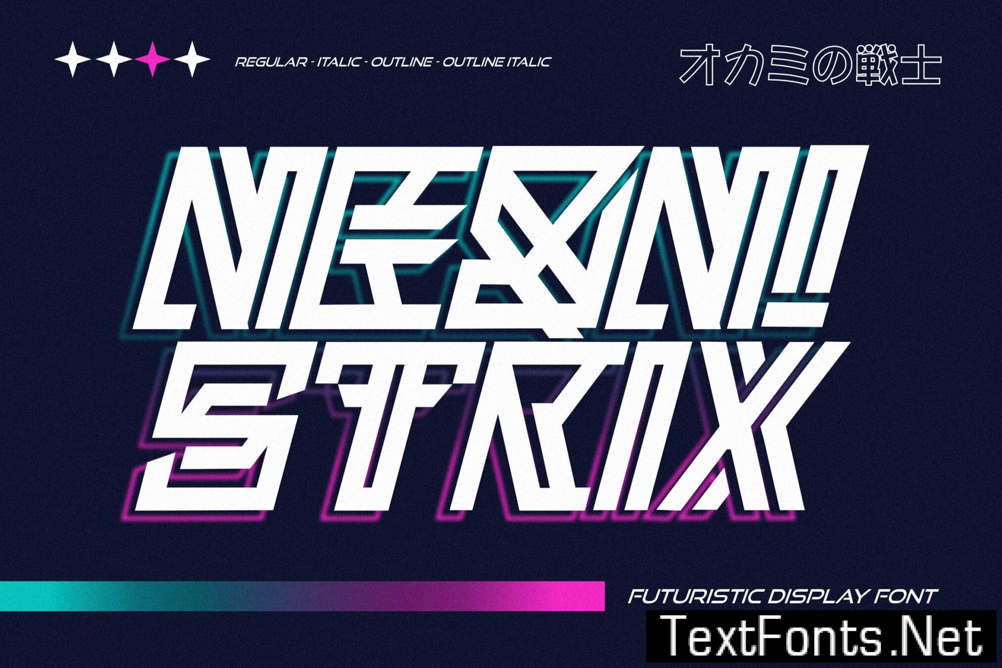 Neon Strix – Futuristic Display Font KWNE28M