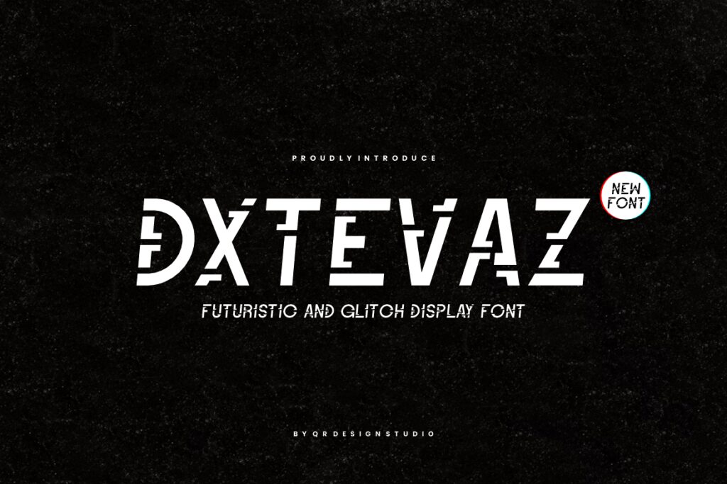 Dxtevaz – Futuristic & Glitch Font E62YZMD