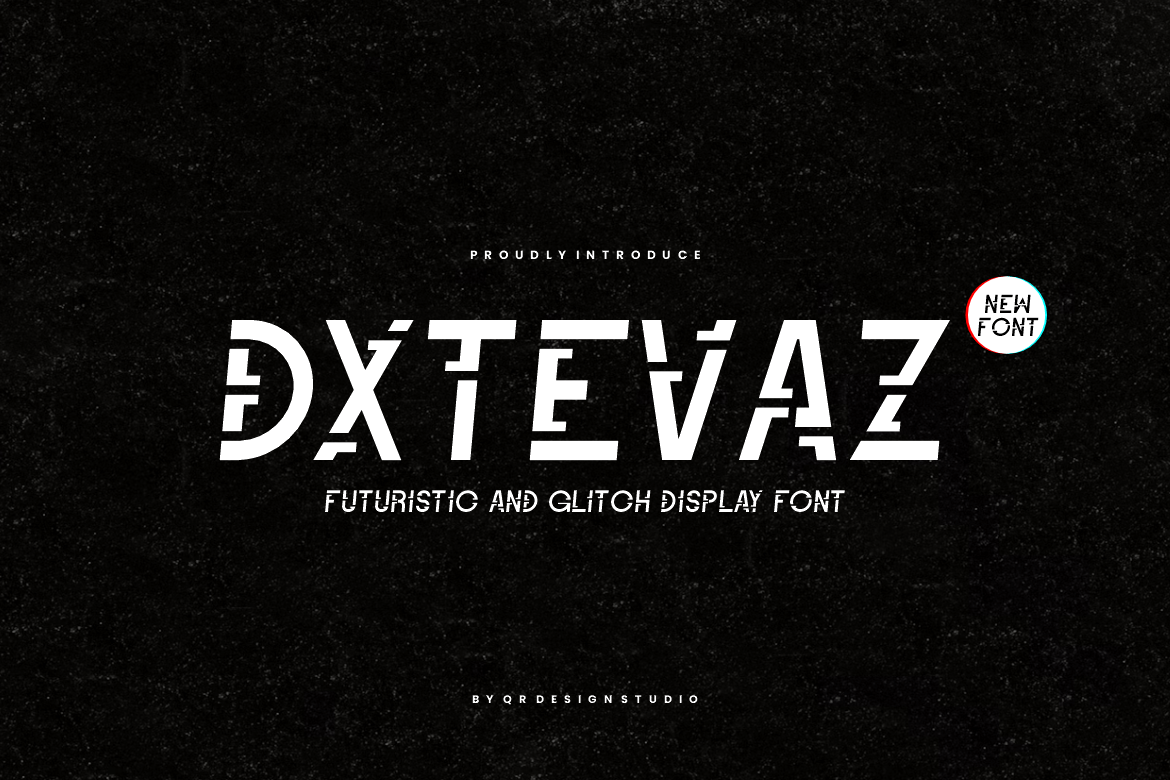 Dxtevaz – Futuristic & Glitch Font E62YZMD