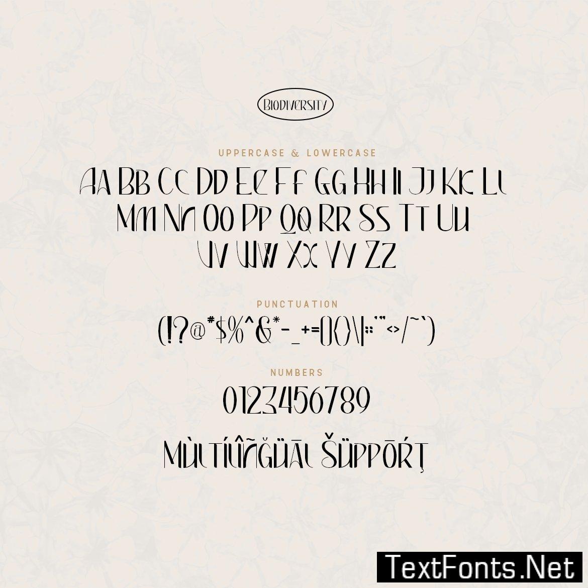 Biodiversity - A Modern Sans Serif Font AXERT8T
