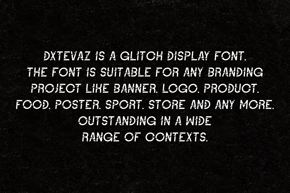 Dxtevaz - Futuristic & Glitch Font E62YZMD