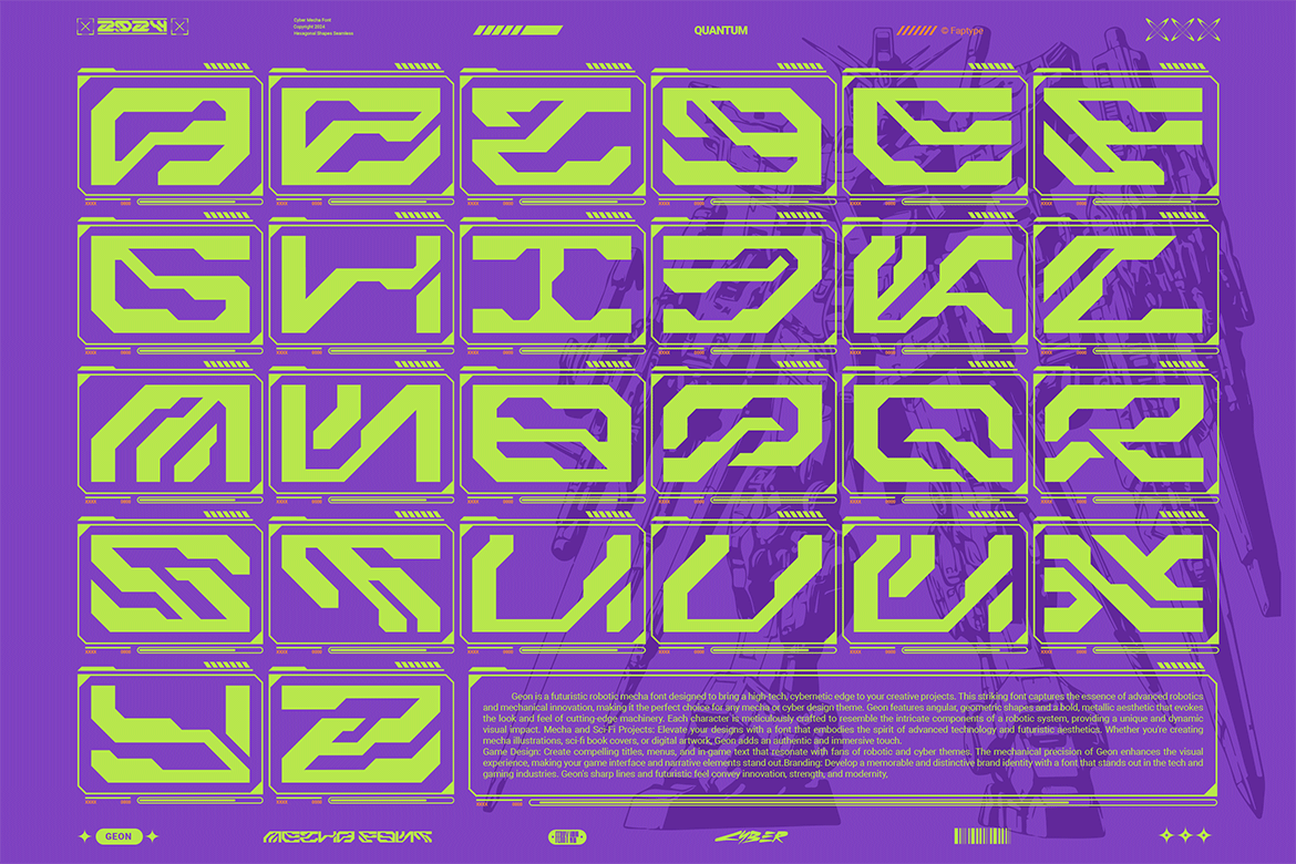 Geon | Futuristic Mecha Font Vol. 4 742F5TR