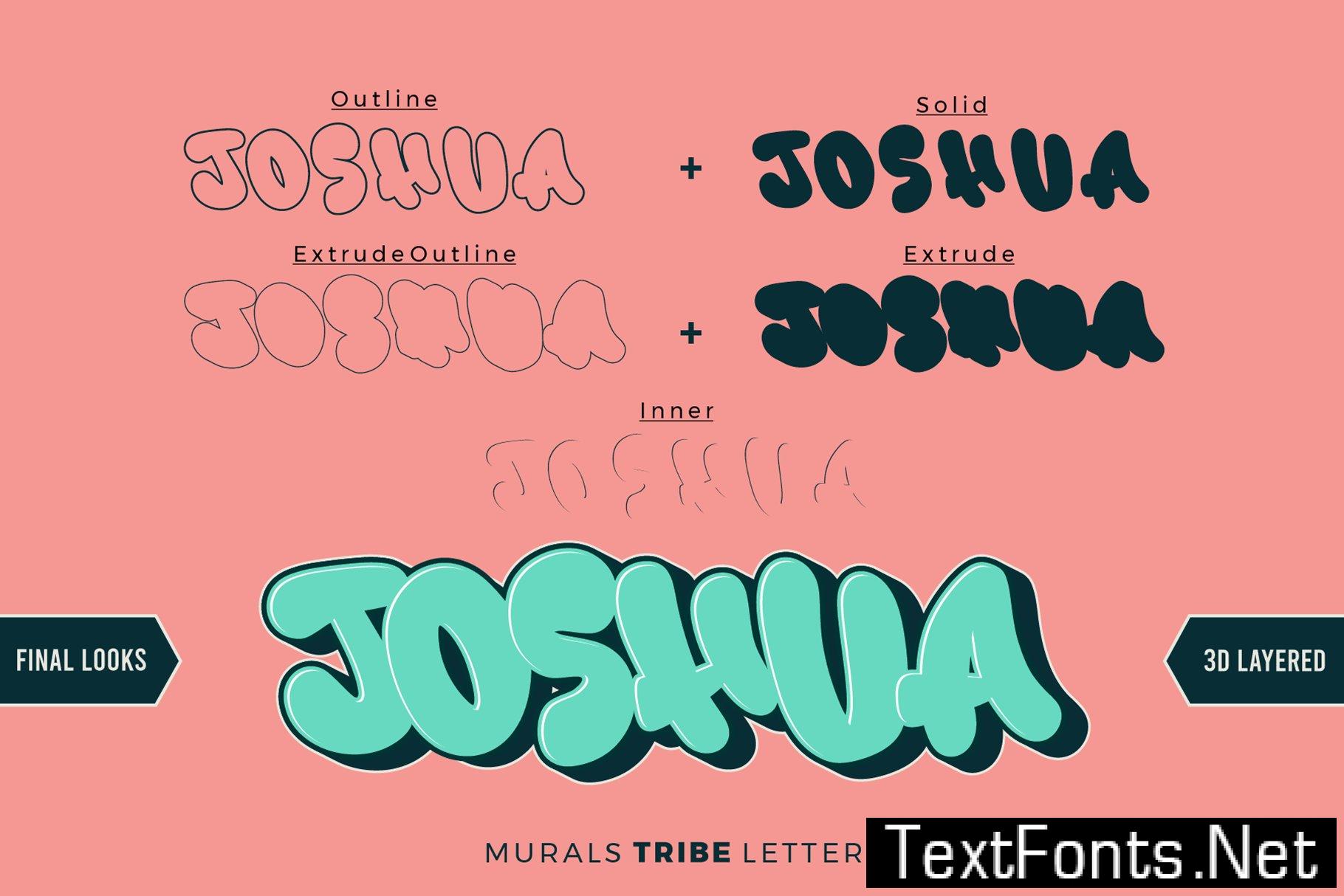 Murals Tribe Letter - 3d Layered Display Font F7UUEM3